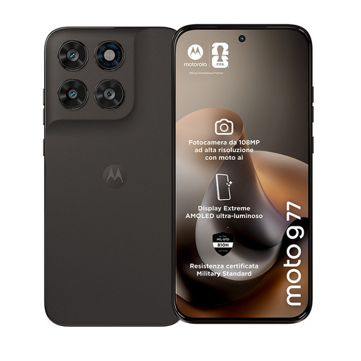 Image of Motorola moto g77 Camera 108MP Dual SIM ibrida Android 16.0 5G USB tipo-C 8 GB 256 GB 5200 mAh Nero