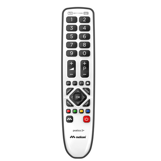 Image of Meliconi Gumbody Pratico 2+ telecomando IR Wireless TV, Set-top box TV Pulsanti