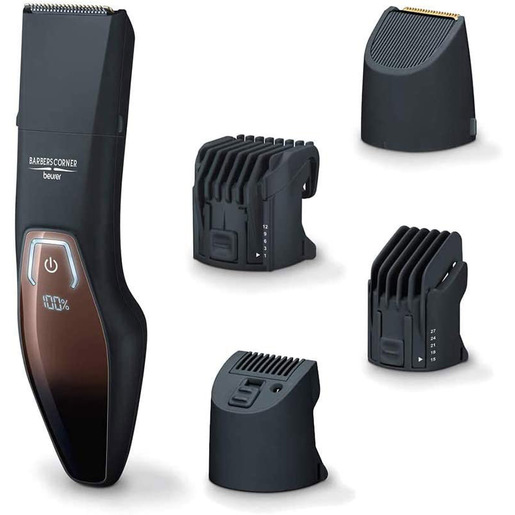 Image of Beurer HR 4000 Regolabarba senza Fili con Batteria Ricaricabile, 4 Accessori e Lama con Rivestimento in Titanio