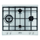 Smeg P64XGHUE Incasso Piano Cottura A Gas Nero, Acciaio Inossidabile Piano Cottura-image