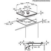 Electrolux EGG64272W Bianco Da Incasso 60 Cm Gas 4 Fornello(I)-image