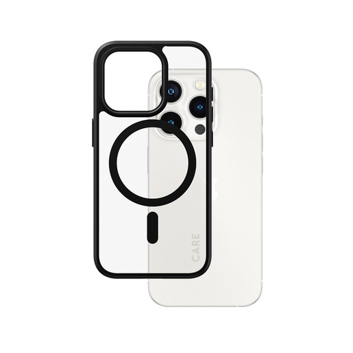 PanzerGlass CARE Flagship Case Transparent Urban Combat w. Black MagSafe iPhone 15 Pro