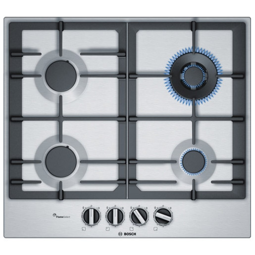 Bosch Serie 6 PCH6A5B90 Piano cottura a gas 60 cm Acciaio inox