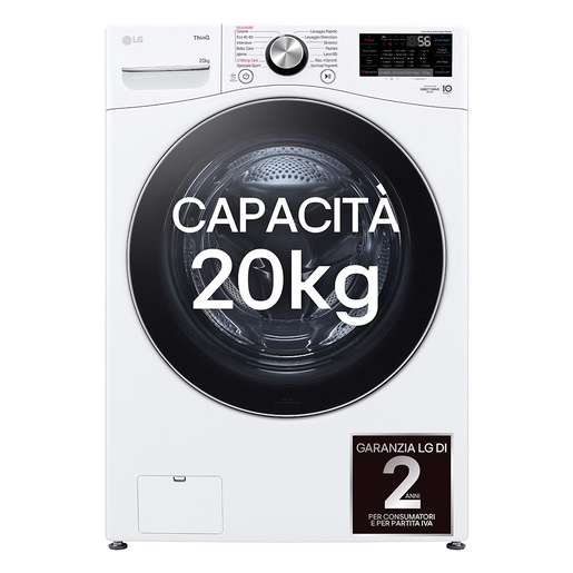 Image of LG F0P3020TSWC Lavatrice capacità XL 20kg AI DD™ Serie P3, Classe B, 1000 giri, TurboWash 360, Vapore, Wi-Fi, White