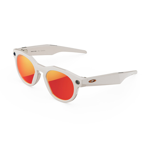Image of Oakley Meta HSTN - with Meta AI, Audio, Photo, Video Compatibility - Warm Grey, Prizm™ Ruby