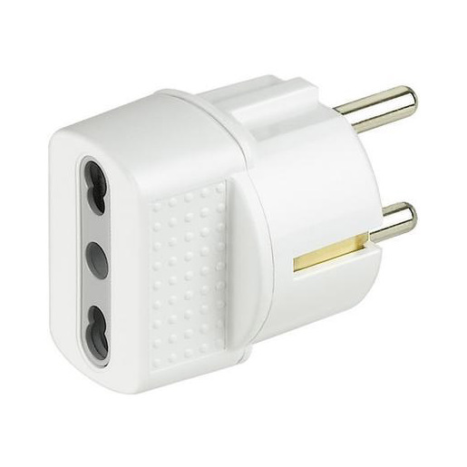 Image of bticino S3625D adattatore per presa di corrente Tipo C (Europlug) Bianco