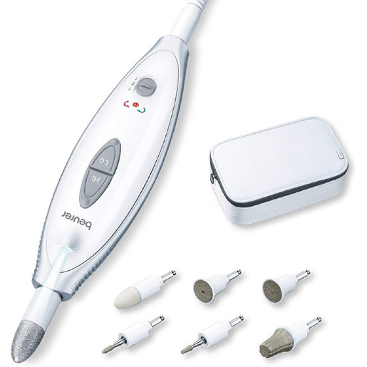 Image of Beurer MP 41 - Fresa elettrica per Unghie con 7 Accessori Professionali per Manicure e Pedicure in zaffiro e feltro per accorciare, limare, modellare