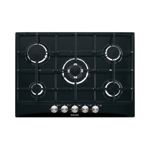 Image of Glem Gas GT755BK Nero Da incasso 70 cm 5 Fornello(i)