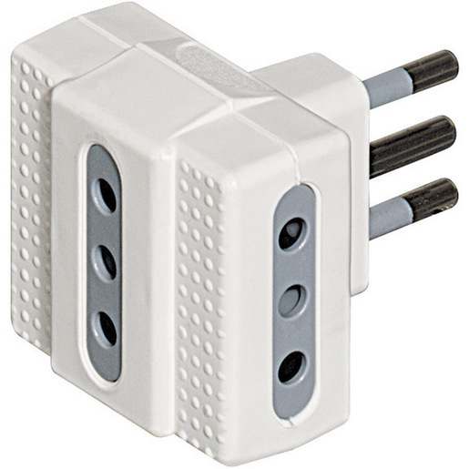 Image of bticino S3603D adattatore per presa di corrente Grigio, Bianco