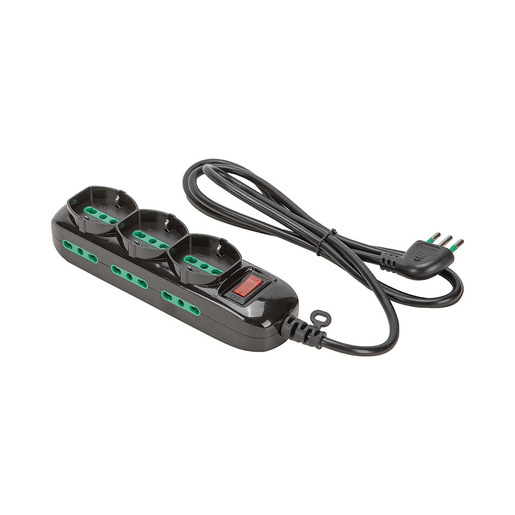 Image of FANTON 474174 prolunghe e multiple 1,5 m 3 presa(e) AC Nero