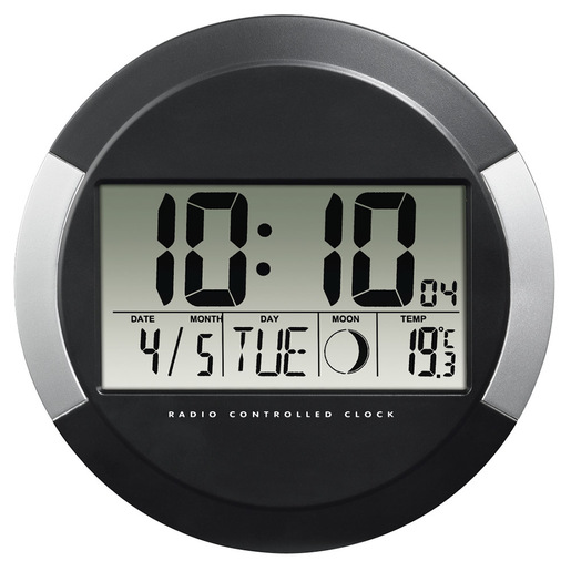 Hama Orologio digitale Radio controllato DCF ''PP-245'', nero
