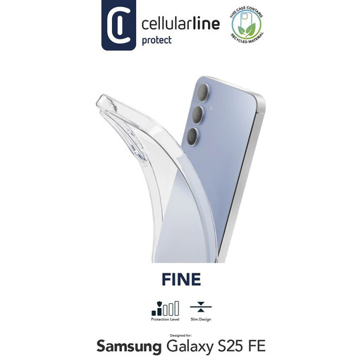 Image of Cellularline Fine - Galaxy S25 FE Cover in gomma morbida ultra sottile e trasparente