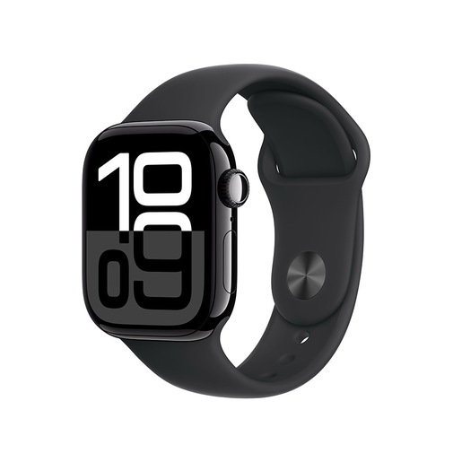Image of Apple Watch Series 10 Serie 10 GPS 42mm Cassa in Alluminio color Jet Black con Nero Sport Band - S/M
