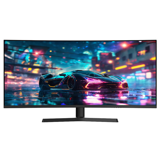 IOPLEE Gaming Monitor Curvo 34'' WQHD 3440x1440, Pannello VA, curvatura R1500, Adaptive Sync, Refresh rate 200Hz, RGB sul retro, altoparlanti audio incor