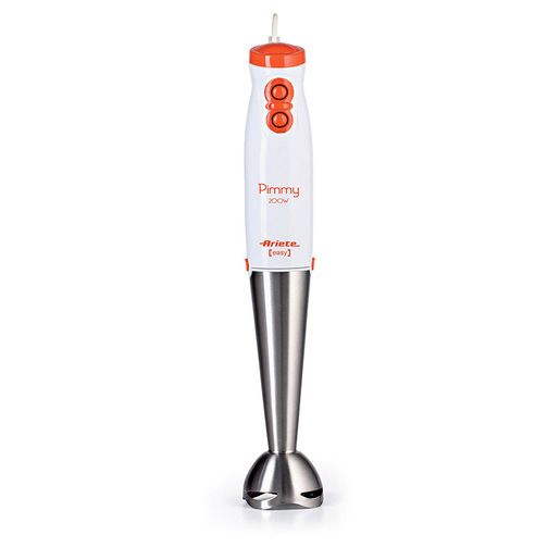 Image of Ariete 881 Pimmy 200 - Frullatore a immersione - Gambo rimovibile e lame in Acciaio Inox - 2 velocità - 200 Watt - Bianco e Arancio