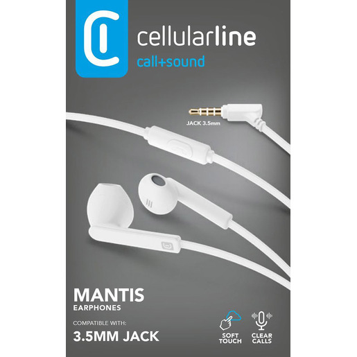 Cellularline MANTIS Auricolari stereo a capsula con microfono e tasto di risposta