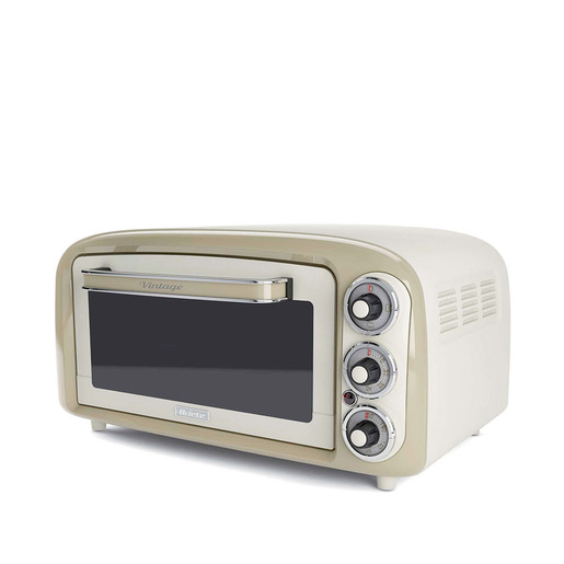 Image of Ariete 979 Forno Elettrico di Design 18 Litri - Ideale per pizza da 30 cm - Doppio vetro - 1380 Watt - Acciaio Inox - Linea Vintage - Beige