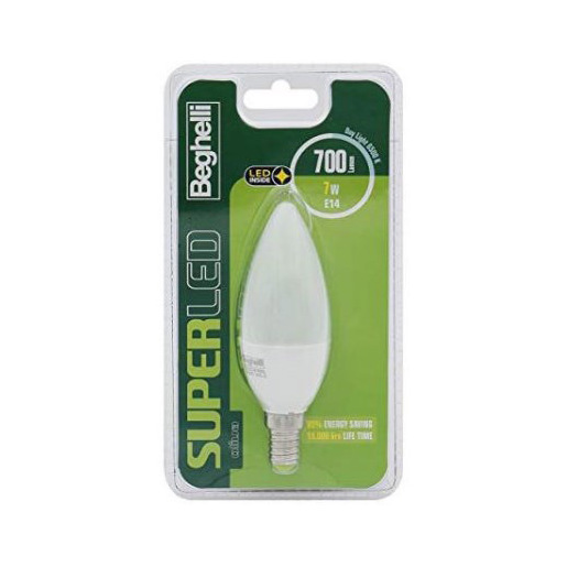 Beghelli Oliva Super LED E14 Lampadina a risparmio energetico Bianco freddo 6500 K 7 W F