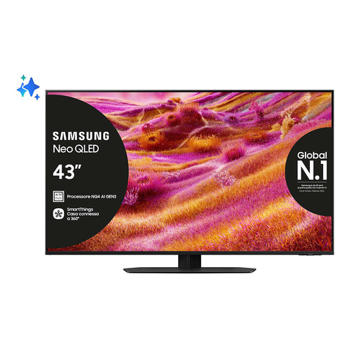 Image of Samsung Neo QLED AI TV 43'' QE43QN90FATXZT 4K Mini LED, Processore NQ4 AI Gen3, 4K AI Upscaling Pro, Motion Xcelerator 165Hz, Neo Quantum HDR, Dolby Atmo