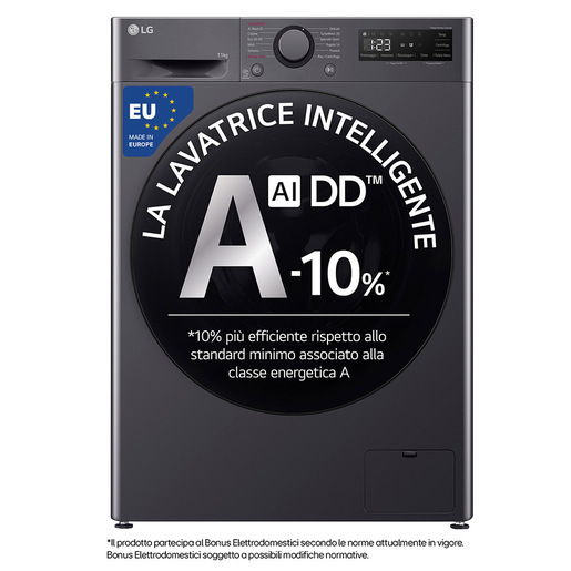 Image of LG F4R5011TSMB Lavatrice 11kg AI DD, Classe A-10%, 1400 giri, TurboWash, Vapore