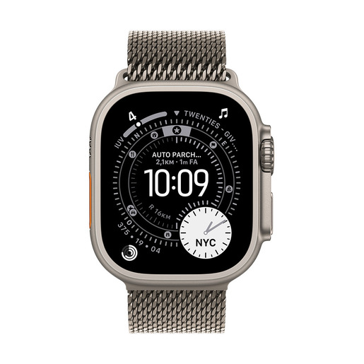 Apple Loop in maglia milanese in titanio naturale (49 mm) - Small