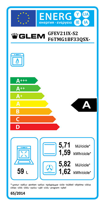 Glem Gas GFEV21IX-S2 forno 59 L 1375 W A Acciaio inossidabile | Forni da  incasso in offerta su Unieuro