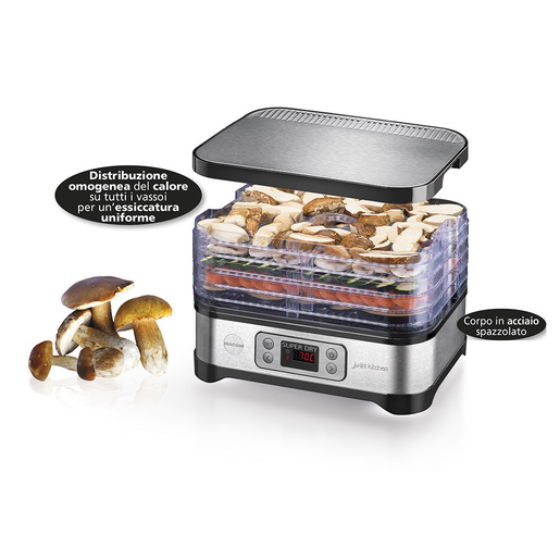 Image of Macom Superdry Nero, Essiccatore in acciaio spazzolato, schermo lcd con temperatura regolabile e timer 450 W