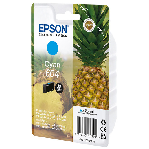 Image of Epson 604 cartuccia d'inchiostro 1 pz Originale Resa standard Ciano