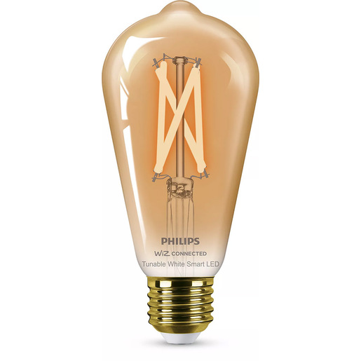 Image of Philips LED Lampadina Smart Filament Ambrata Dimmerabile Luce Bianca da Calda a Fredda Attacco E27 50W Edison