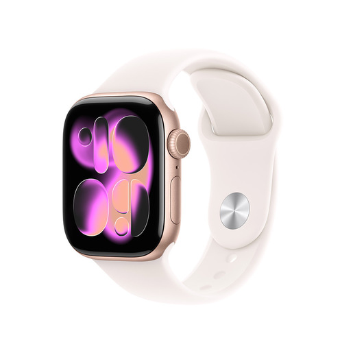 Image of Apple Watch Series 11 GPS 42mm Cassa Alluminio Oro Rosa con Band Rosa Fard - S/M