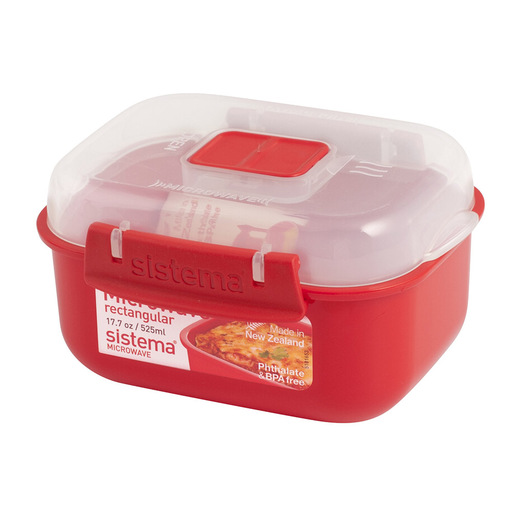 Image of Sistema Contenitore rettangolare Microwave per microonde rosso Lt 0,525