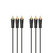 Hama Cinch-RCA AV Cavo di collegamento [3X Cinch-RCA maschio - 3X Cinch-RCA maschio] 1.5 m Nero