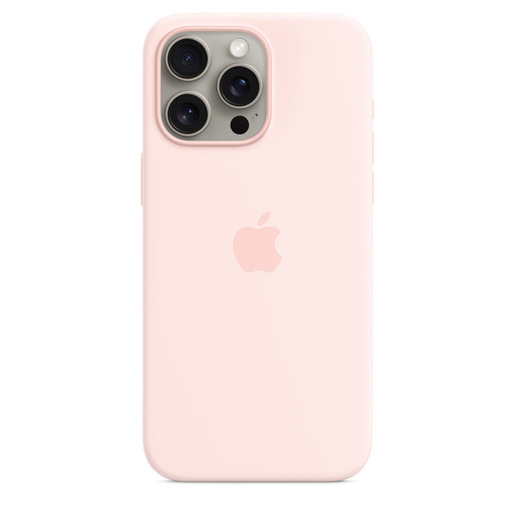 Image of Apple Custodia MagSafe in silicone per iPhone 15 Pro Max - Rosa confet