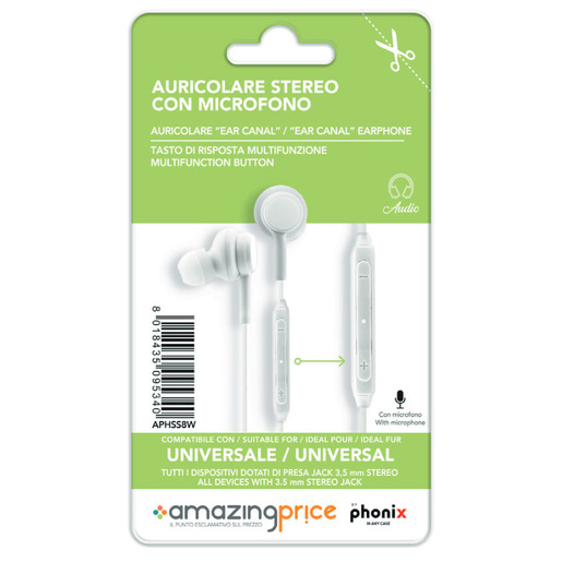 Image of Amazingprice APHSS8W auricolare Connettore 3.5 mm Bianco
