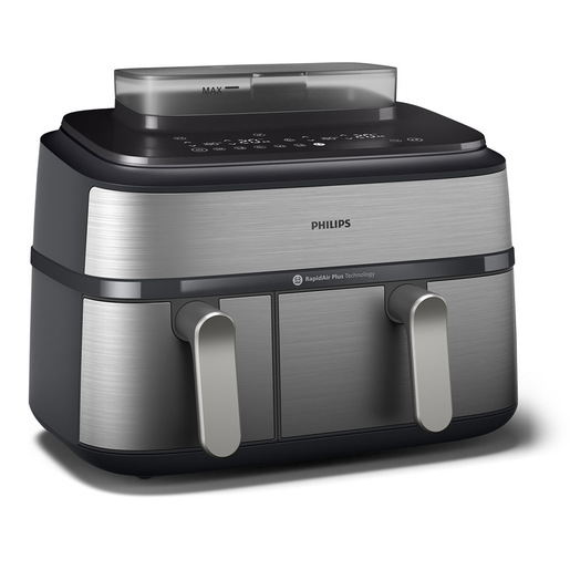 Image of Philips 5000 series Airfryer doppio cestello con cottura a vapore, friggitrice ad aria da 9.0L, 19 metodi di cottura, App per ricette, NA555/00