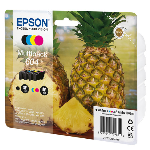 Image of        Epson 604 cartuccia d'inchiostro 4 pz Originale Resa standard Nero, Ci