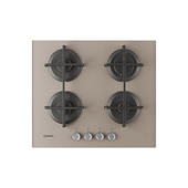 Indesit Ing 61T/TD 1 Piano Gas Vetro Tortora 60Cm 4 Fuochi Griglie In Ghisa Lavabili In Lavastoviglie-image