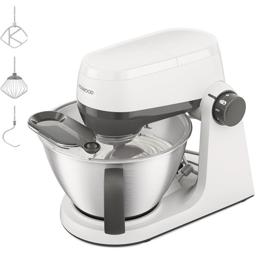 Kenwood Multi Tasker - Impastatrice Planetaria, Paraschizzi, 100W, 4,3L, Bianco