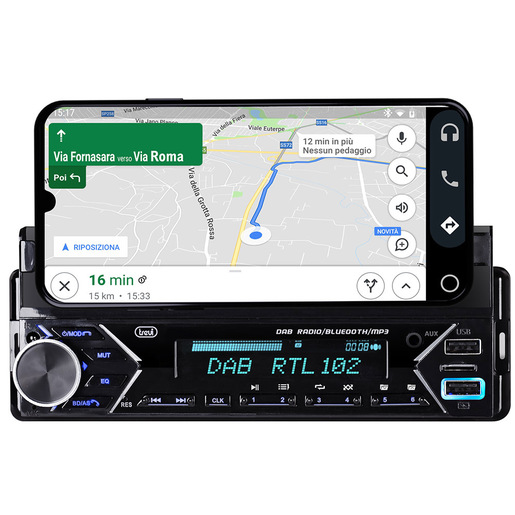 Image of Trevi AUTORADIO DAB FM 160W SUPPORTO SMARTPHONE 7'' WIRELESS USB MICRO SD SCD 5753 DAB