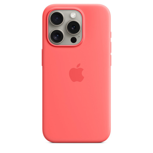 Image of Apple Custodia MagSafe in silicone per iPhone 15 Pro - Guava