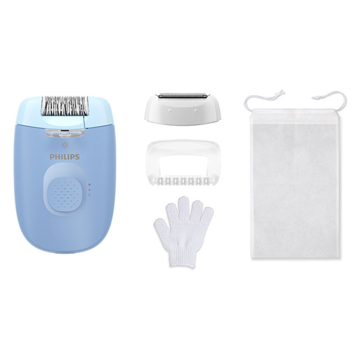 Image of Philips Serie 2000 Epilatore con filo azzurro con 4 accessori BRE247/00