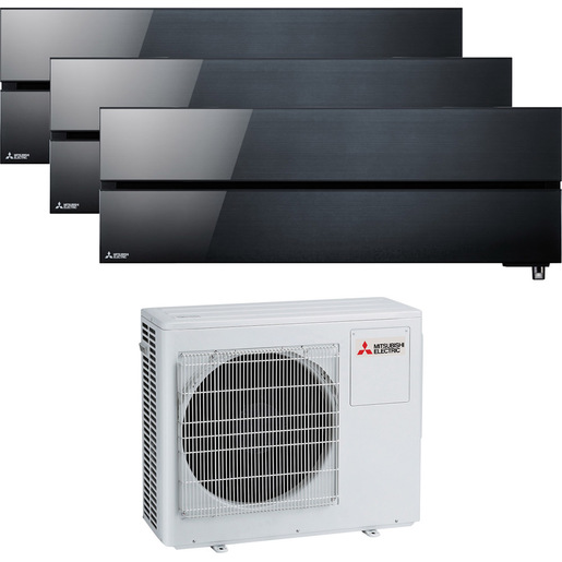 Image of Mitsubishi Electric MITKIT368LNB252+35WF condizionatore fisso Climatizzatore Trialsplit Nero, Bianco