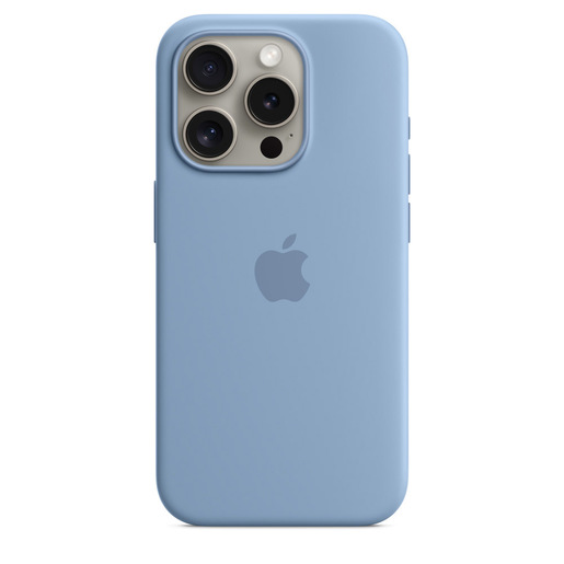 Image of Apple Custodia MagSafe in silicone per iPhone 15 Pro - Blu inverno