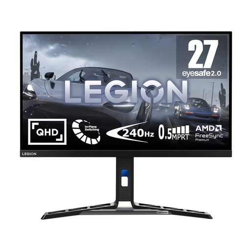 Lenovo Legion Y27qf-30 - Monitor Gaming 27'' IPS Flat QHD 2560x1440 0 250Hz 0.5ms - Speakers AMD FreeSync Premium + VESA AdaptiveSync 2xHDMI 2.1 + 1xDP 1
