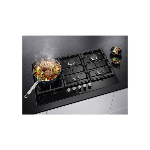 Image of AEG HKB75820NB Piano cottura Gas on Glass Serie 6000 Gas on Glass 75 cm