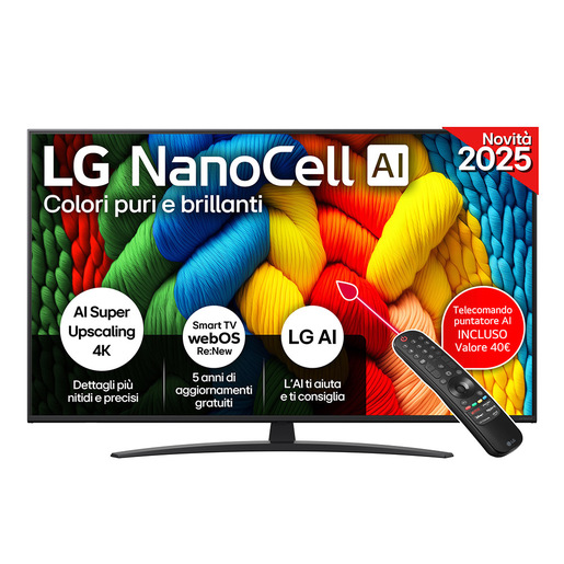 Image of LG NanoCell AI 55NANO81A6A TV Serie NANO81 55'' 4K, ?7 Gen8, HDR10, 20W, 3 HDMI con Game Optimizer, Smart TV WebOS 25
