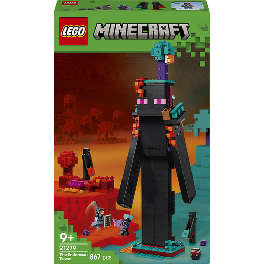 LEGO Minecraft 21279 2in1 La Torre dell'Enderman, Gioco Modulare Trasformabile in 2 Fortezze con 6 Personaggi per Bambini 9+