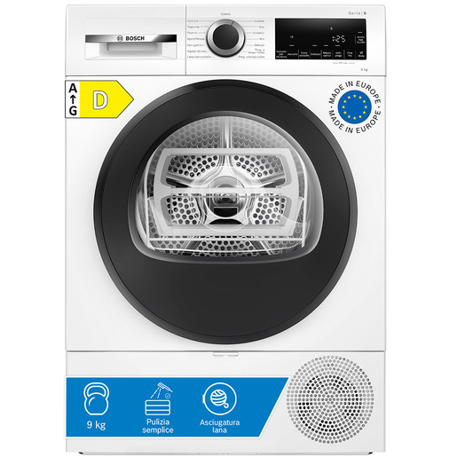 Image of Bosch WQG24200IT asciugatrice Libera installazione Caricamento frontale 9 kg Bianco