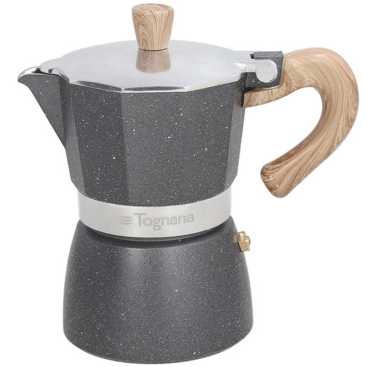 Image of Tognana Porcellane Tognana Coffee Star Caffettiera 3 Tazza Grigio Marmorizzato