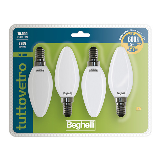 Image of Beghelli 56383BL Lampadina a risparmio energetico Bianco 5 W E14 E